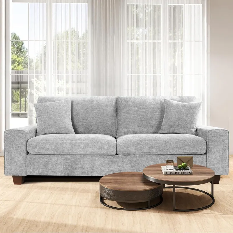 Czpalo 88.58 Inch Chenille Sofa Couches for Living Room